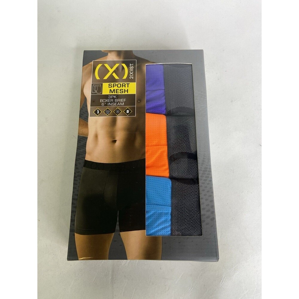 2XIST Sport Mesh 3 Pack Boxer Briefs 6in Inseam Underwear Mens Size XL